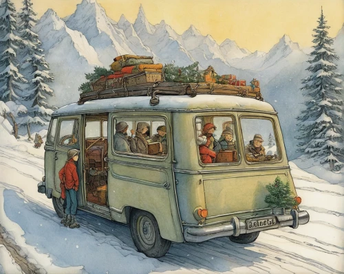 christmas caravan,vwbus,volkswagenbus,campervan,camping bus,camper van,vanagon,christmas travel trailer,winter trip,vw van,vw bus,travel van,minibus,camper van isolated,winter service,christmas truck,vw camper,swiss postbus,vanlife,santa claus train,Illustration,Paper based,Paper Based 29