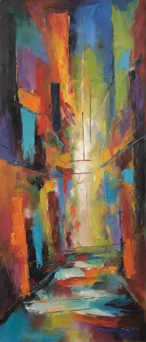 abstract painting,oil painting on canvas,passage,colorful city,church painting,oil on canvas,abstract artwork,colorful light,oil painting,art painting,background abstract,underpass,oberlo,original work,italian painter,narrows,street canyon,cityscape,painting technique,city scape,Conceptual Art,Oil color,Oil Color 20