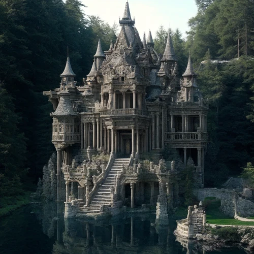 water castle,fairy tale castle,fairytale castle,castle of the corvin,house with lake,witch's house,house in the forest,stone palace,knight's castle,gold castle,ghost castle,castelul peles,house of the sea,castel,witch house,knight house,house for rent,beautiful home,chateau,castle