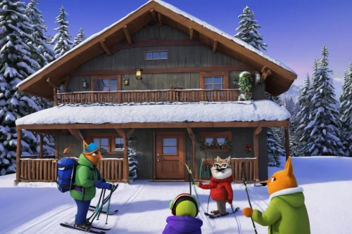 ski resort,ski station,chalet,ski facility,winter house,mountain hut,winter village,snow house,log cabin,the cabin in the mountains,snowhotel,snow scene,holiday home,chalets,small cabin,alpine hut,christmas skiing,christmas scene,lodge,log home,Illustration,Abstract Fantasy,Abstract Fantasy 03