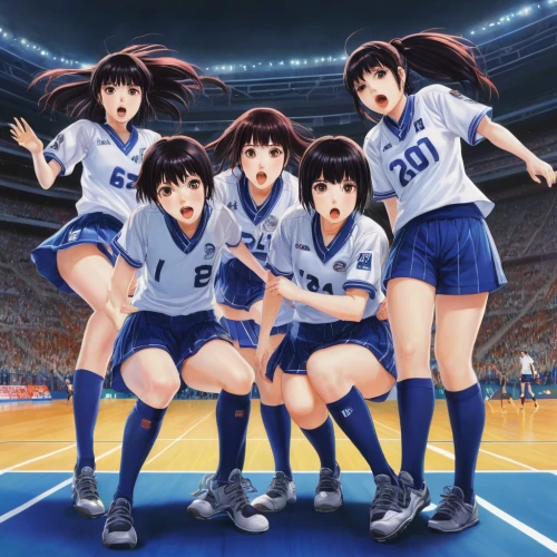 volleyball team,woman's basketball,volleyball,sports uniform,tokyo summer olympics,sports game,women's basketball,pocari sweat,haruhi suzumiya sos brigade,sports girl,basketball,sports,ball sports,team sports,girls basketball team,volley,volleyball player,soccer kick,sports dance,cheering,Illustration,Realistic Fantasy,Realistic Fantasy 08