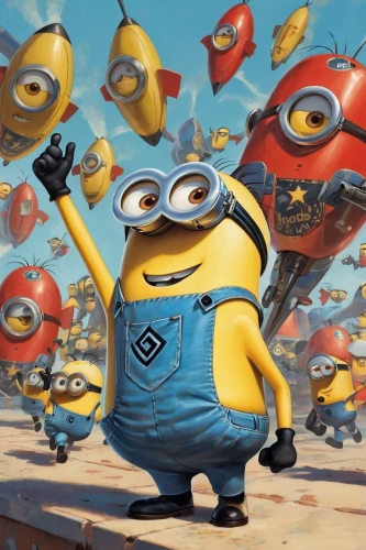 minions,minion,dancing dave minion,minion tim,despicable me,minion hulk,bee,invasion,civil defense,bumblebees,bob,minions guitar,cute cartoon character,syndrome,castells,playcorn,barnacles,troop,background image,wall,Illustration,Retro,Retro 12