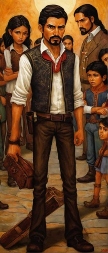 mexican revolution,miguel of coco,game illustration,pandero jarocho,villagers,seven citizens of the country,mariachi,mexican culture,geppetto,cd cover,pinocchio,the pied piper of hamelin,action-adventure game,pilgrim,rustico,charango,farmworker,che guevara,background image,forced labour,Conceptual Art,Daily,Daily 34