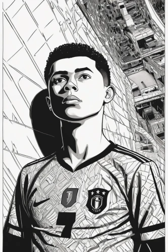 goalkeeper,ronaldo,comic style,cimarrón uruguayo,futebol de salão,handball player,fuça,footvolley,soccer player,jorge,pallone,big hero,josef,copra,footbal,décebale,volley,footballer,captain,hero,Illustration,Black and White,Black and White 18