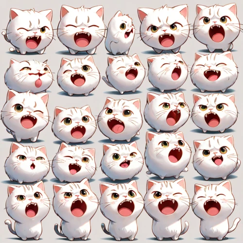 expressions,facial expressions,animal faces,cat vector,icon set,scottish fold,line face,meowing,emogi,expression,emoticons,grimaces,many teat mice,angry,cat face,cat kawaii,cat drawings,anger,meows,faces,Anime,Anime,General