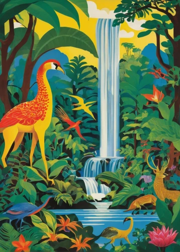 tropical birds,tropical animals,tropical bird,flower and bird illustration,tropical bird climber,cuba flamingos,bird kingdom,bird bird kingdom,bird illustration,quetzal,tropical jungle,scarlet ibis,tropical chichewa,flamingos,yucatan,shower curtain,khokhloma painting,bird painting,costa rica,nicaragua,Art,Artistic Painting,Artistic Painting 38