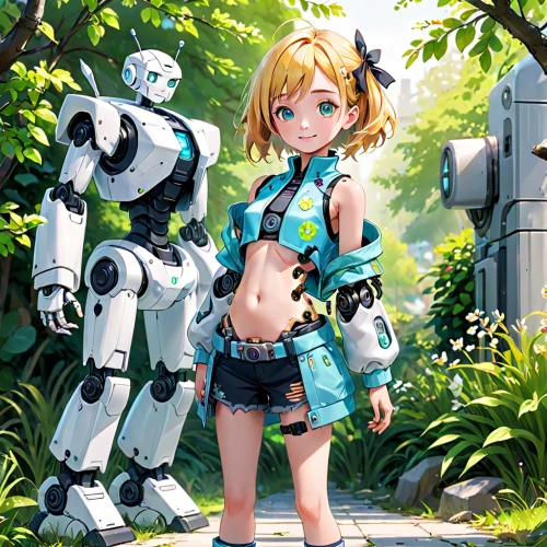 heavy object,mecha,mech,ai,robotics,robotic,hatsune miku,vocaloid,bolt-004,military robot,anime 3d,minibot,android,girl and boy outdoor,cg artwork,kotobukiya,cybernetics,robots,mechanical,vector girl,Anime,Anime,General