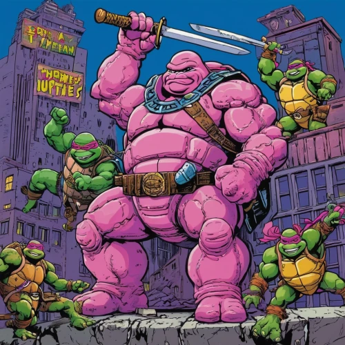 teenage mutant ninja turtles,trachemys,turtles,stacked turtles,raphael,tortoise,wall,marvel comics,michelangelo,patrol,turtle,hulk,comic characters,119,tortoises,comic bubbles,color pencils,208,half shell,lopushok,Art,Artistic Painting,Artistic Painting 23