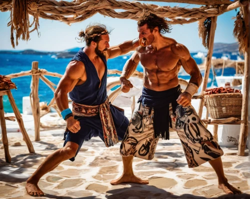 gladiators,greco-roman wrestling,the beach fixing,kickboxer,lycian,sparta,puglia,apulia,the balearics,gladiator,aegean,greece,pirates,pirate treasure,cala pi,karpathos,beach bar,cancun,mykonos,greek gods figures,Conceptual Art,Fantasy,Fantasy 26