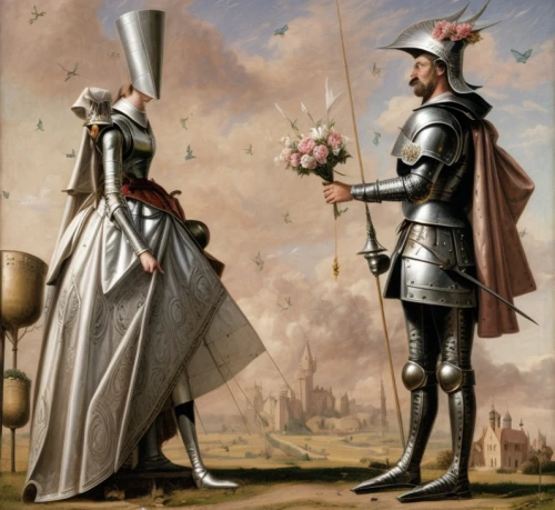 don quixote,joan of arc,knight armor,fleur-de-lys,knight festival,épée,man and wife,accolade,ballet don quijote,sword fighting,st martin's day,medieval,dispute,excalibur,bach knights castle,knight tent,courtship,tudor,way of the roses,wedding couple,Common,Common,Commercial