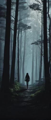 forest walk,the forest,the woods,haunted forest,foggy forest,forest path,forest man,forest dark,the wanderer,digital painting,wander,forest,forest background,girl walking away,farmer in the woods,in the forest,forest landscape,world digital painting,hooded man,stroll,Illustration,Realistic Fantasy,Realistic Fantasy 36