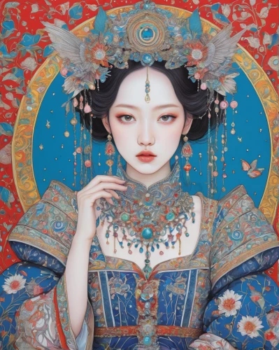 amano,oriental princess,chinese art,geisha,oriental girl,geisha girl,oriental painting,japanese art,taiwanese opera,shirakami-sanchi,oriental,peking opera,luo han guo,asian woman,asian vision,han thom,asia,rou jia mo,dongfang meiren,japanese woman,Illustration,Abstract Fantasy,Abstract Fantasy 04