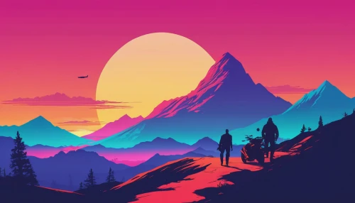 mountain sunrise,mountains,dusk background,mountain world,alpine sunset,low poly,mountain,retro background,dusk,landscape background,low-poly,high mountains,giant mountains,mountain scene,purple landscape,colorful background,background screen,mountain landscape,triangles background,futuristic landscape,Illustration,Vector,Vector 19