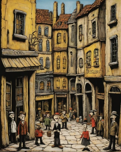 david bates,medieval market,medieval street,street scene,the cobbled streets,the pied piper of hamelin,honfleur,street musicians,montmartre,townscape,l'isle-sur-la-sorgue,old gouda,hamelin,breton,paris shops,old city,marketplace,aix-en-provence,the old town,souk,Art,Artistic Painting,Artistic Painting 01