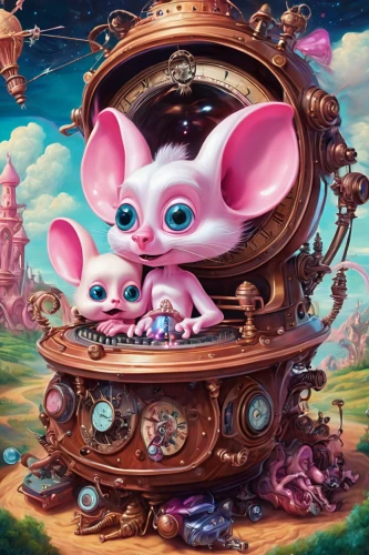 teacup pigs,kawaii pig,lucky pig,piggybank,piglet,pig,anthropomorphized animals,whimsical animals,spoon-billed,suckling pig,rococo,music box,babi panggang,swine,pig's trotters,year of the rat,pinball,shirakami-sanchi,fantasy art,piglets,Illustration,Realistic Fantasy,Realistic Fantasy 37