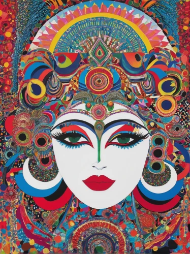 indian art,peking opera,psychedelic art,rangoli,khokhloma painting,gipsy,boho art,tapestry,pachamama,multicolor faces,vajrasattva,african art,shamanic,cd cover,hare krishna,decorative art,shamanism,taiwanese opera,dusshera,third eye,Illustration,Abstract Fantasy,Abstract Fantasy 08