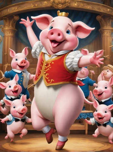 pig's trotters,porker,swine,piglet barn,pig roast,suckling pig,pigs,pig,piglet,babi panggang,bay of pigs,piglets,kawaii pig,conductor,symphony orchestra,barnyard,lardon,lucky pig,pot-bellied pig,ballet master,Art,Classical Oil Painting,Classical Oil Painting 01