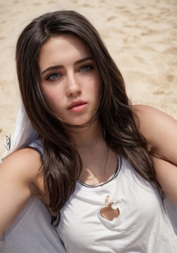 girl on the dune,beach background,beautiful young woman,girl in t-shirt,relaxed young girl,necklace,pretty young woman,young woman,beautiful girl,desert rose,on the beach,sand,clove,brunette with gift,attractive woman,girl sitting,model beauty,beautiful model,young girl,teen,Common,Common,Photography