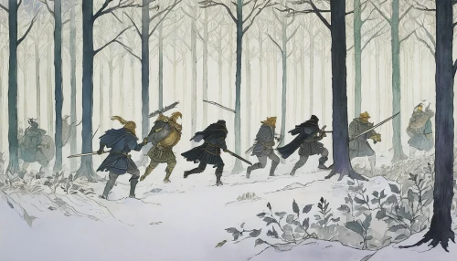hunting scene,the pied piper of hamelin,forest workers,ski race,swath,snow scene,animals hunting,in the winter,winter forest,the woods,patrols,pilgrims,the first frost,game illustration,pied piper,winter festival,the cold season,glory of the snow,fox hunting,early winter,Illustration,Paper based,Paper Based 22