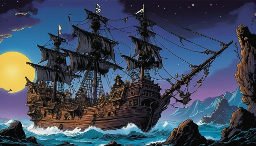 galleon ship,pirate ship,galleon,sea fantasy,sea sailing ship,sailing ships,sailing ship,caravel,sail ship,pirate treasure,full-rigged ship,pirates,maelstrom,ghost ship,east indiaman,monkey island,three masted sailing ship,mayflower,black pearl,barquentine,Illustration,Black and White,Black and White 06