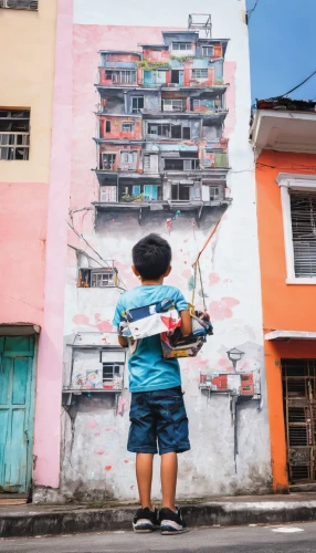 painted block wall,facade painting,painted wall,wall painting,street artists,mural,meticulous painting,street artist,hoian,graffiti art,colorful facade,urban street art,hanoi,wall paint,saigon,urban art,child playing,colorful city,street art,house painting,Conceptual Art,Graffiti Art,Graffiti Art 04