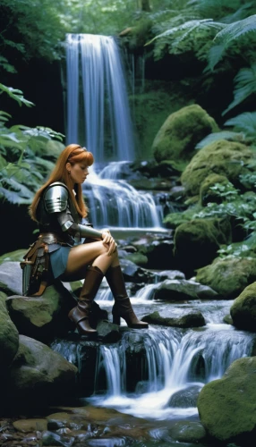 fantasy picture,clear stream,tiber riven,ash falls,water nymph,rusalka,stream,link,woman at the well,dryad,fantasy woman,asuka langley soryu,streams,free wilderness,skyrim,the blonde in the river,the enchantress,the brook,water flowing,flowing water,Photography,Fashion Photography,Fashion Photography 19