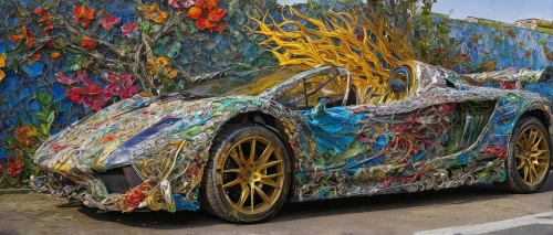 car sculpture,flower car,graffiti splatter,car recycling,lamborghini gallardo,graffiti,lamborghini murcielago,washing car,thick paint,cartoon car,lamborghini murciélago,lamborghini estoque,paint splatter,graffiti art,gallardo,lamborgini,sustainable car,ferrari 458,porsche gt3,ferarri,Conceptual Art,Graffiti Art,Graffiti Art 03