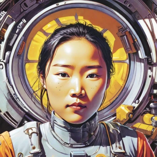 sci fiction illustration,astronaut,asian vision,asian woman,han thom,sci fi,korean,hong,spacesuit,sci - fi,sci-fi,cosmonaut,space art,cg artwork,orbital,space-suit,science fiction,astronauts,yang,scifi