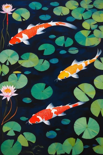 koi pond,koi fish,koi carp,koi carps,koi,fishes,fish pond,lily pond,japanese art,fish in water,school of fish,dragon boat,ornamental fish,brocade carp,dragonboat,lotus pond,two fish,aquatic plants,forest fish,water lilies,Art,Artistic Painting,Artistic Painting 23