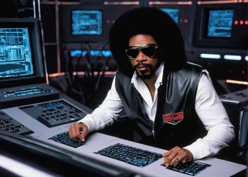 old elektrolok,synthesizers,synthesizer,synclavier,dj,moog,disc jockey,analog synthesizer,black power button,lando,pinball,70's icon,man with a computer,random access memory,wearables,elektroboot,black professional,cyber glasses,deejay,mixing engineer,Photography,Fashion Photography,Fashion Photography 05