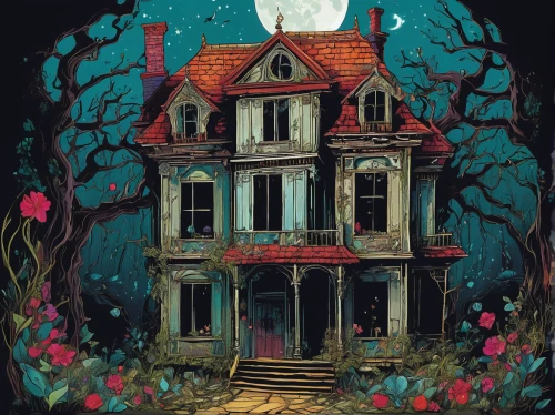 witch's house,witch house,the haunted house,haunted house,bird house,doll's house,house in the forest,little house,fairy house,lonely house,bay window,birdhouse,victorian house,ghost castle,birdhouses,tree house,creepy house,doll house,treehouse,apartment house,Illustration,Abstract Fantasy,Abstract Fantasy 04