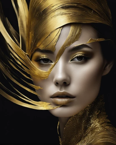 golden mask,gold paint stroke,gold paint strokes,gold mask,gold lacquer,gold leaf,fashion illustration,gold foil crown,gold foil art,golden crown,gold filigree,gold color,gold foil,foil and gold,gold foil mermaid,world digital painting,abstract gold embossed,gold crown,golden color,fantasy portrait,Photography,Artistic Photography,Artistic Photography 06