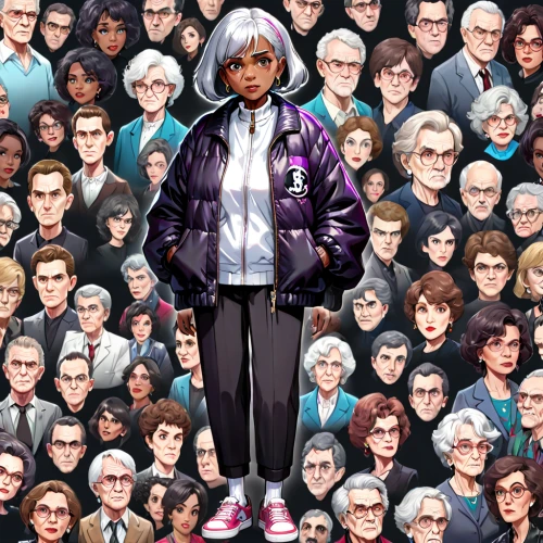 sci fiction illustration,the purple-and-white,la violetta,twelve apostle,vector people,marble collegiate,cartoon people,stan lee,power icon,cover,violet family,nightshade family,all the saints,album cover,personages,white-collar worker,bellflower family,counselor,icon collection,maria bayo,Anime,Anime,General