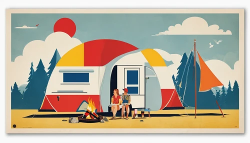 travel trailer poster,tourist camp,campground,campsite,camping tents,camping car,camping,camping tipi,camper,circus tent,gypsy tent,travel trailer,tent camp,campers,small camper,tents,travel poster,camping equipment,tent camping,beach tent,Art,Artistic Painting,Artistic Painting 43