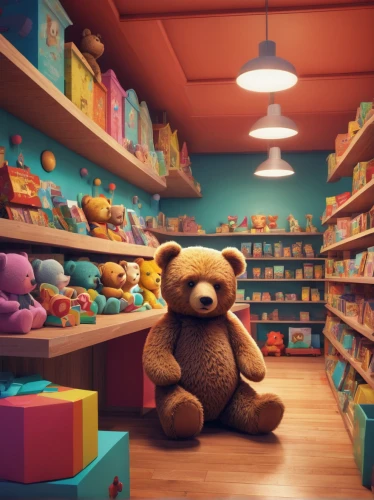 toy store,3d teddy,teddy bear waiting,kids room,3d render,cute bear,scandia bear,children's background,bear teddy,plush bear,teddy-bear,cuddly toys,cinema 4d,children's room,children's interior,3d rendered,wooden toys,nursery,teddy bear,little bear,Conceptual Art,Sci-Fi,Sci-Fi 11