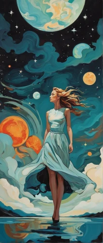 falling star,celestial body,heliosphere,space art,falling stars,astral traveler,celestial,astronomer,weightless,violinist violinist of the moon,celestial bodies,sci fiction illustration,adrift,little girl in wind,astronomical,the wind from the sea,starry night,sun moon,mother earth,moon walk,Conceptual Art,Oil color,Oil Color 08