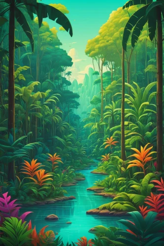 tropical jungle,rainforest,tropics,tropical island,jungle,rain forest,tropical greens,tropical floral background,tropical bloom,forest background,palm forest,forests,cartoon video game background,forest landscape,sub-tropical,lagoon,tropical animals,tropical sea,landscape background,tropical,Conceptual Art,Daily,Daily 25