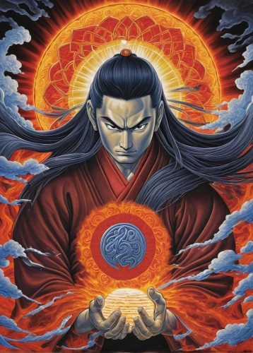 sōjutsu,qi-gong,yi sun sin,chonmage,shakyamuni,sun god,xing yi quan,dharma,mongolian,kame sennin,bodhisattva,dharma wheel,nine-tailed,bagua,i ching,magus,shimada,kenjutsu,qi gong,shirakami-sanchi,Illustration,Abstract Fantasy,Abstract Fantasy 21