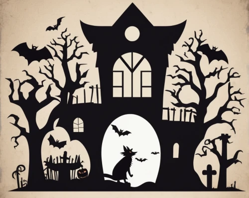 house silhouette,the haunted house,witch's house,halloween silhouettes,witch house,halloween poster,haunted house,halloween illustration,halloween background,houses silhouette,halloween vector character,houses clipart,halloween and horror,halloween scene,fairy tale icons,ghost castle,haunted castle,halloween wallpaper,halloween ghosts,halloween icons,Unique,Paper Cuts,Paper Cuts 05