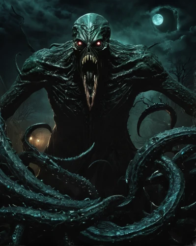 kraken,venom,sea devil,sea monsters,calamari,serpent,supernatural creature,cuthulu,marine reptile,ringed-worm,thunder snake,god of the sea,black dragon,malégon,nematode,venomous,parasite,gorgon,daemon,three eyed monster,Illustration,Realistic Fantasy,Realistic Fantasy 47