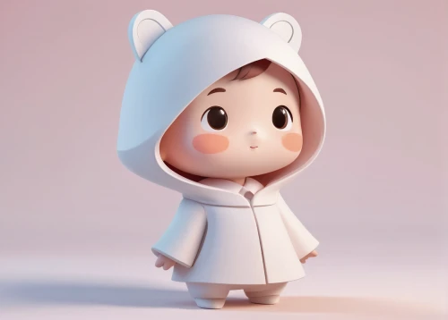 cute cartoon character,hooded,hoodie,the nun,pororo the little penguin,3d render,fairy penguin,3d model,friar,icebear,white bear,disney baymax,ice bear,marshmallow,material test,low-poly,3d rendered,nun,low poly,white fur hat,Unique,3D,3D Character