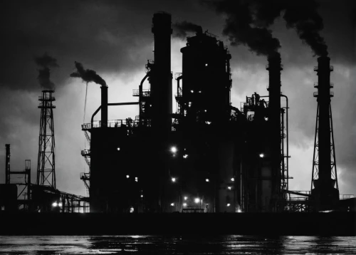 industrial landscape,petrochemicals,petrochemical,refinery,chemical plant,black city,oil industry,industrial,industrial smoke,industrial plant,industry,industries,heavy water factory,blackandwhitephotography,steel mill,oil platform,the pollution,industry 4,offshore drilling,factories,Illustration,Black and White,Black and White 33