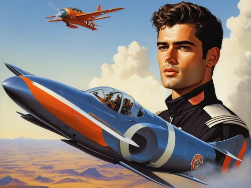 glider pilot,fighter pilot,siai-marchetti sf.260,tucano-toco,general lee,supersonic fighter,aerobatic,aerobatics,monoplane,north american t-6 texan,mikoyan–gurevich mig-15,sportsman,pilot,aeroplane,pompadour,model airplane,captain p 2-5,shenyang j-6,warbler,model aircraft,Conceptual Art,Sci-Fi,Sci-Fi 21