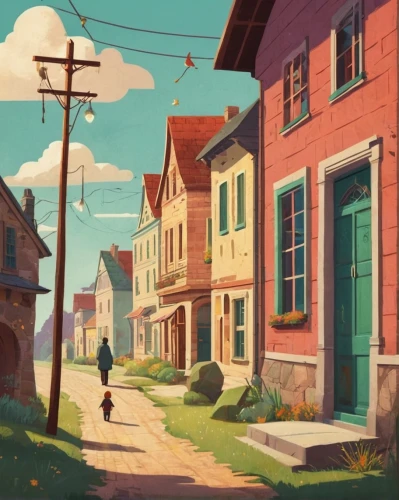 neighborhood,wooden houses,neighbourhood,street scene,small towns,suburb,row of houses,the street,seaside country,houses silhouette,alley,summer day,houses,stroll,old linden alley,houses clipart,rural,suburbs,street,old town,Conceptual Art,Daily,Daily 20