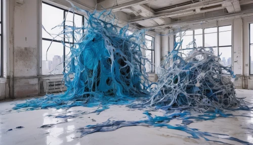 blue room,cellophane noodles,installation,plastic arts,athens art school,blue mold,cleanup,smashed glass,detritus,three-lobed slime,blue painting,environmental art,tear-off,spatter,bluejacket,crumpled up,luxury decay,janome chow,bluebottle,crumpled paper,Photography,Fashion Photography,Fashion Photography 25