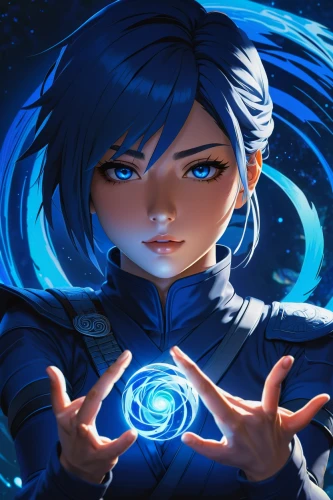 aqua,avatar,symetra,aquarius,cg artwork,winterblueher,nova,indigo,blu,spiral background,azure,ora,echo,aura,cassiopeia,sapphire,aurora,piko,fantasia,sigma,Illustration,Japanese style,Japanese Style 03