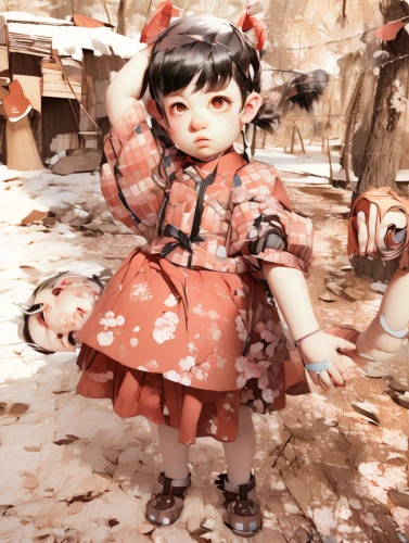 painter doll,little red riding hood,clay doll,hanbok,watercolor tea,cloth doll,red riding hood,watercolor tea shop,cold cherry blossoms,little girl,cherry petals,laika,child girl,cherry blossom,peach blossom,wooden doll,doll's festival,the little girl,cherry blossoms,japanese doll