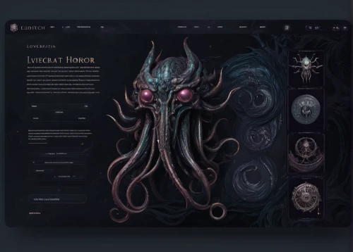 dribbble,giant squid,web mockup,kraken,lunisolar theme,tentacles,landing page,wordpress design,nautilus,deep sea nautilus,tentacle,flat design,octopus tentacles,web design,website design,illustrator,octopus,cnidaria,magic grimoire,octopus vector graphic,Illustration,Realistic Fantasy,Realistic Fantasy 47