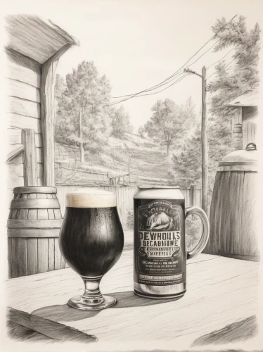 brewery,craft beer,taproom,old rasputin russian imperial stout,gristmill,newcastle brown ale,root beer,new echota,clover hill tavern,charcoal pencil,the production of the beer,brewed,boilermaker,charcoal drawing,coffee tea illustration,beer garden,graphite,wherry,beer sets,vintage drawing,Illustration,Black and White,Black and White 35