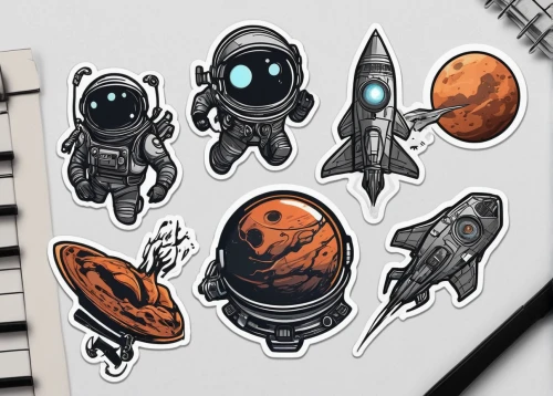 space ships,systems icons,sci fiction illustration,collected game assets,spacecraft,set of icons,spaceships,icon set,robot icon,astronauts,concept art,stickers,mission to mars,astronautics,vector graphics,spacesuit,astronaut,illustrations,sci fi,kids illustration,Unique,Design,Sticker